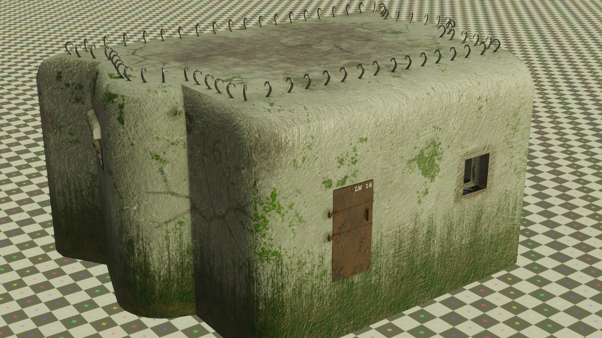 Bunker Low-poly 3D model_4