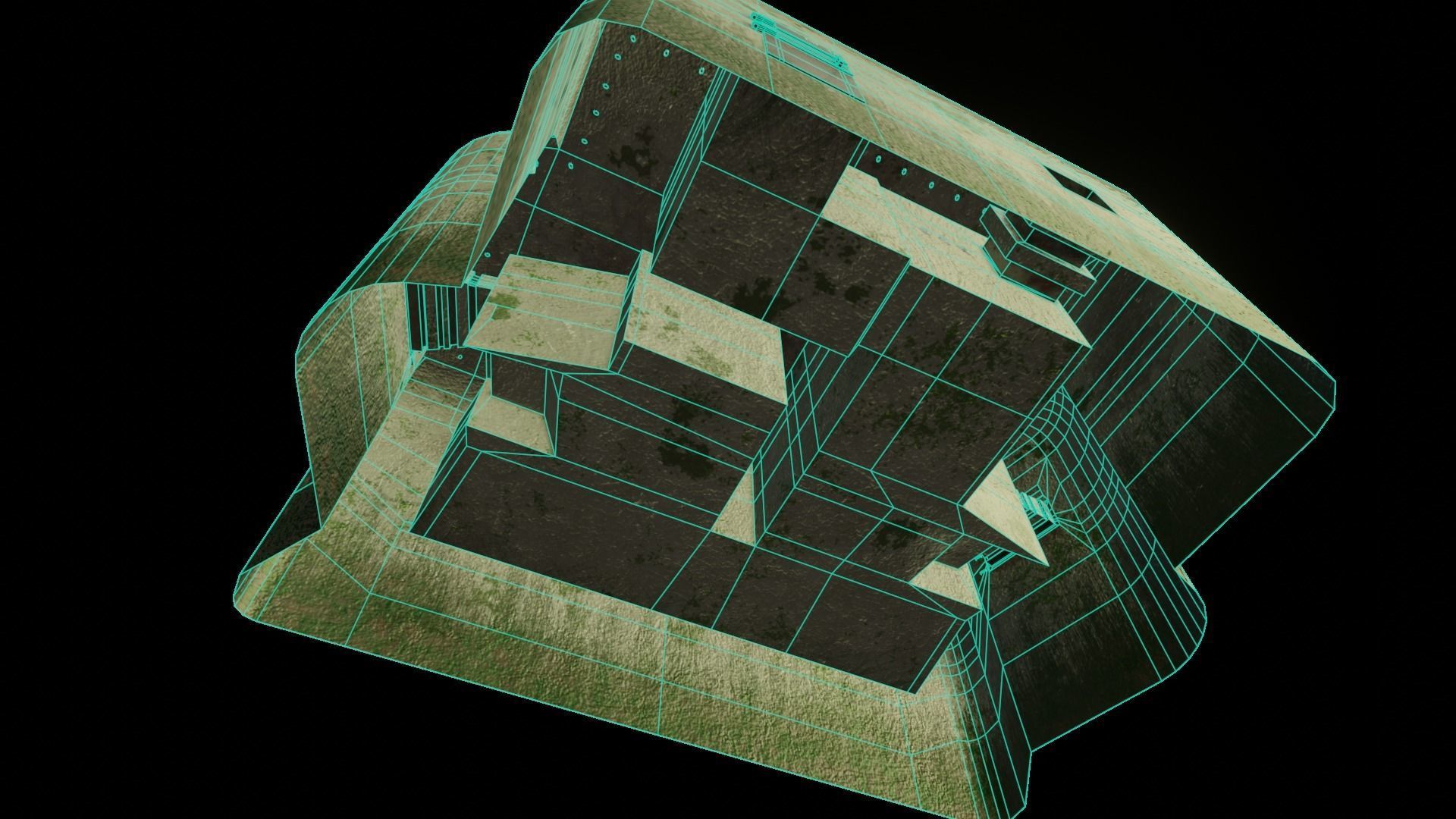 Bunker Low-poly 3D model_3