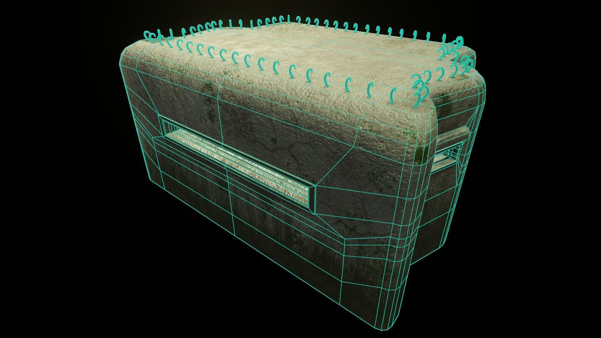 Bunker Low-poly 3D model_2