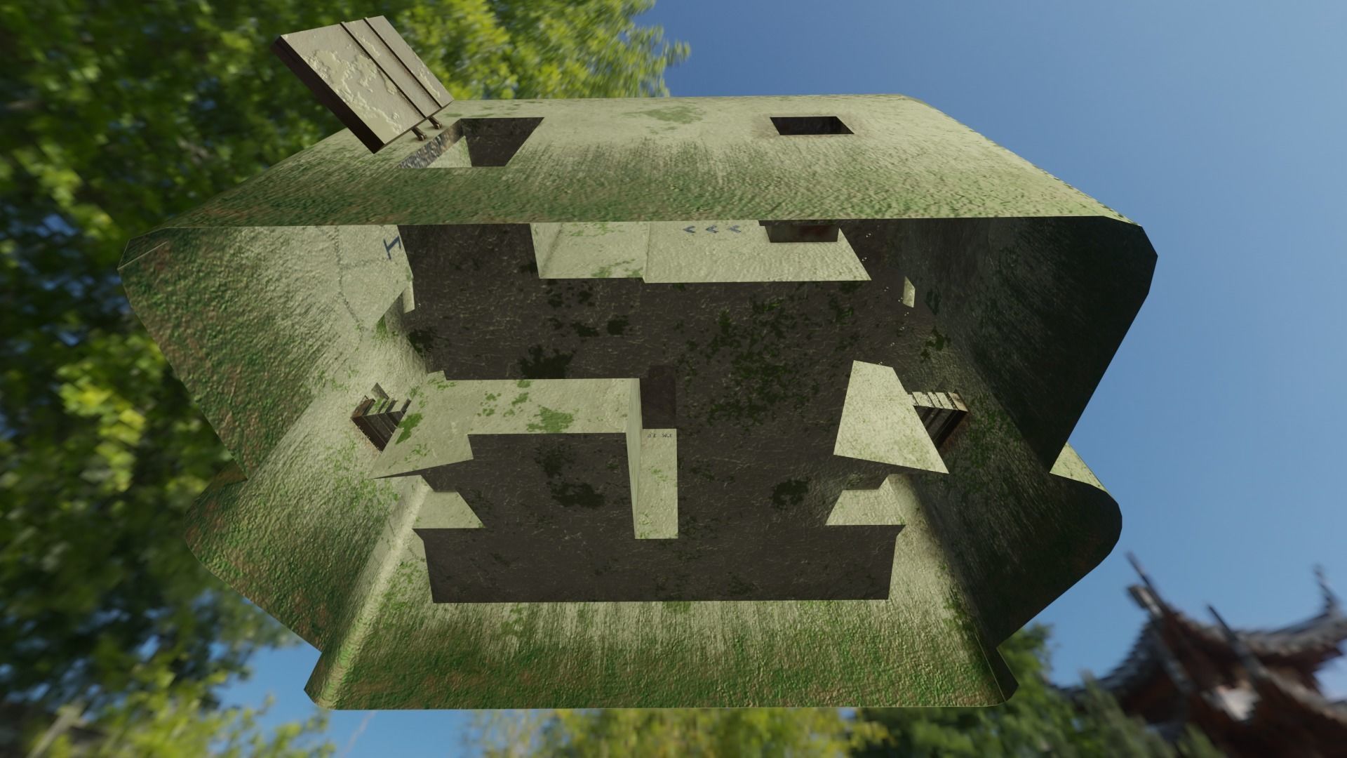 Bunker Low-poly 3D model_9