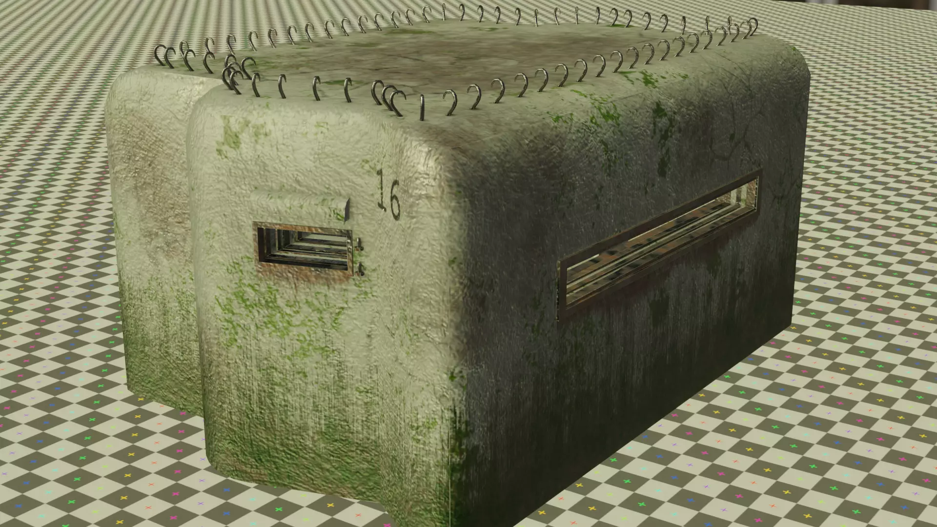 Bunker Low-poly 3D model_0