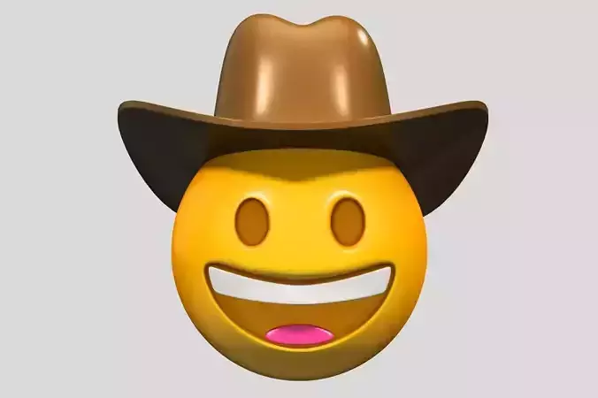 Emoji Cowboy Hat Face 3D model