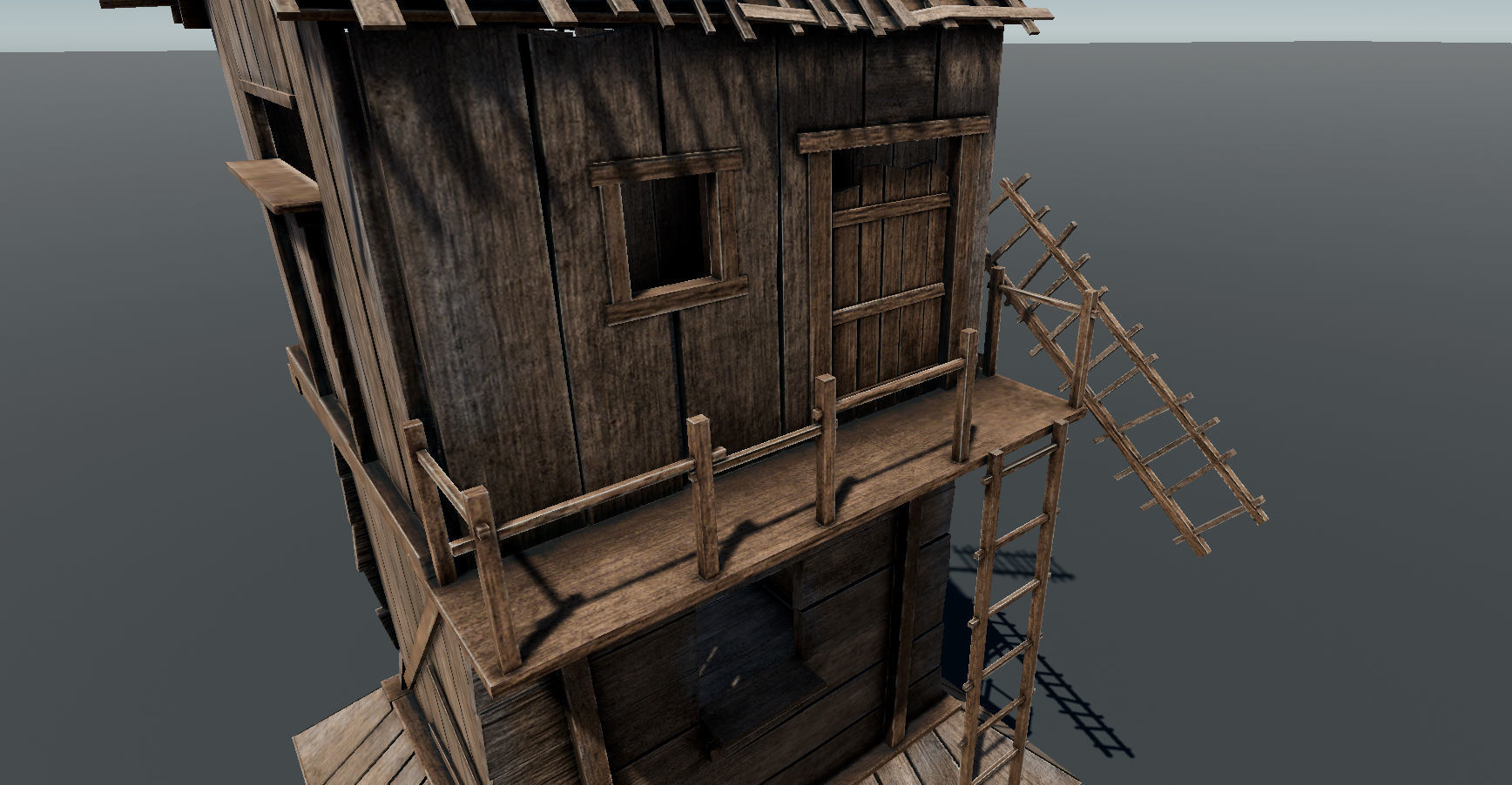 Medieval Wooden Windmill PBR  Low-poly 3D model_16