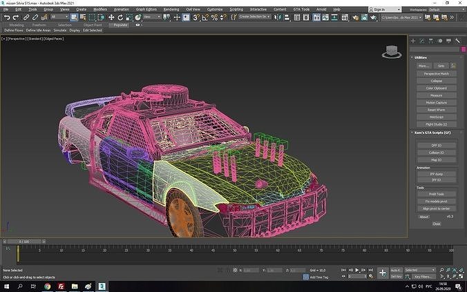 Nissan Silvia s15 Low-poly 3D model