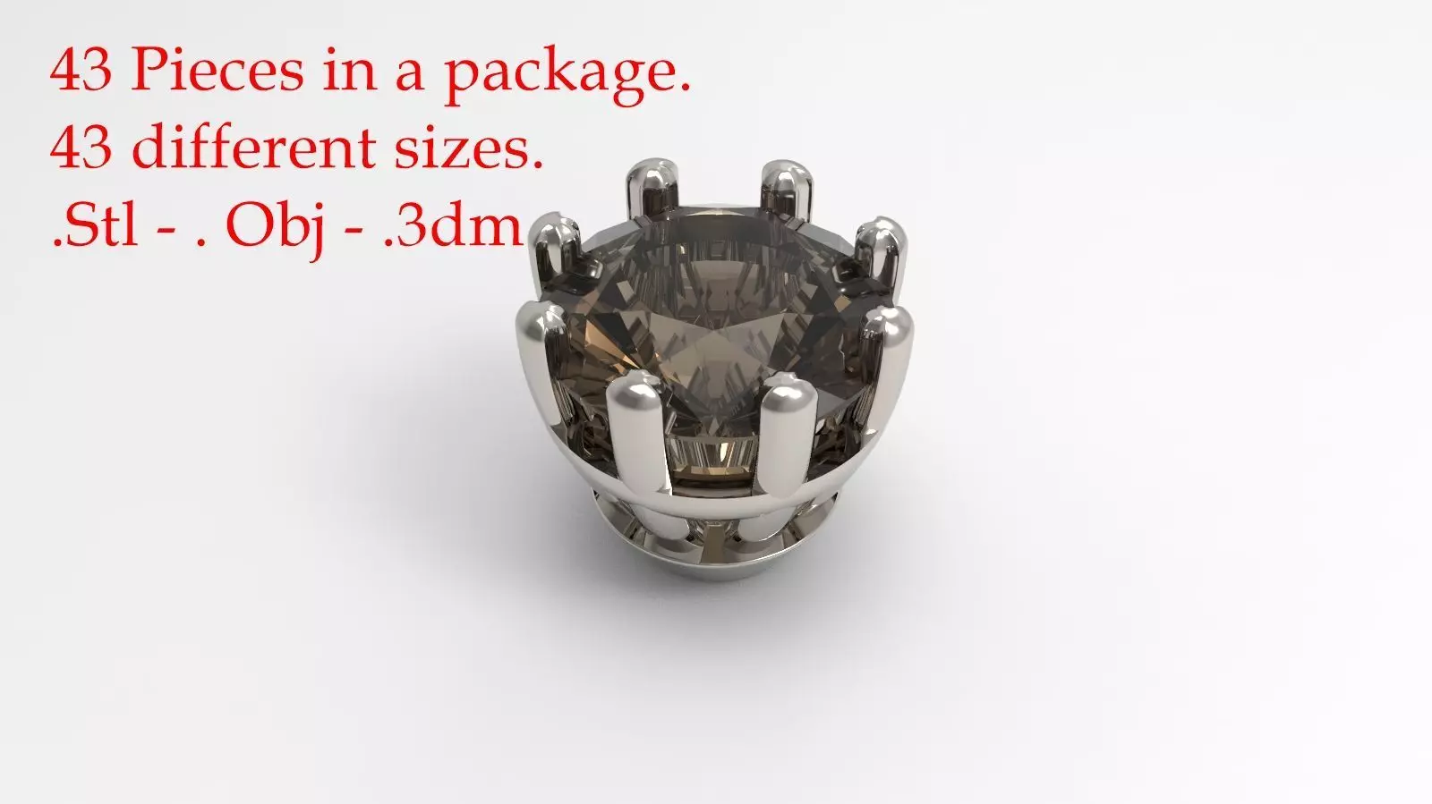 Jewelry Prong Head Set Package 050 3D print model_0