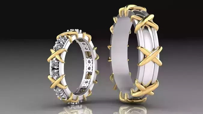 Wedding Tiffany Rings 3D print model