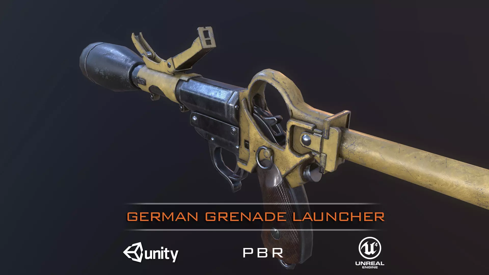 WW2 German sturmpistole grenade launcher PBR Low-poly 3D model