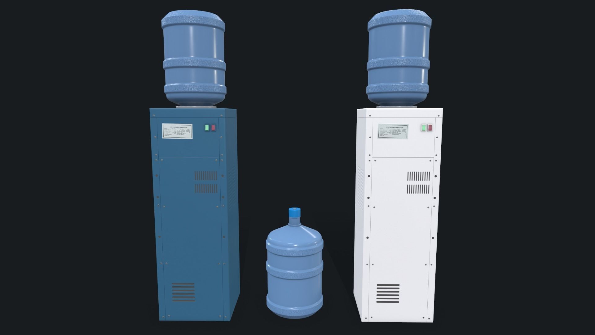 Water Cooler Low-poly 3D model_10