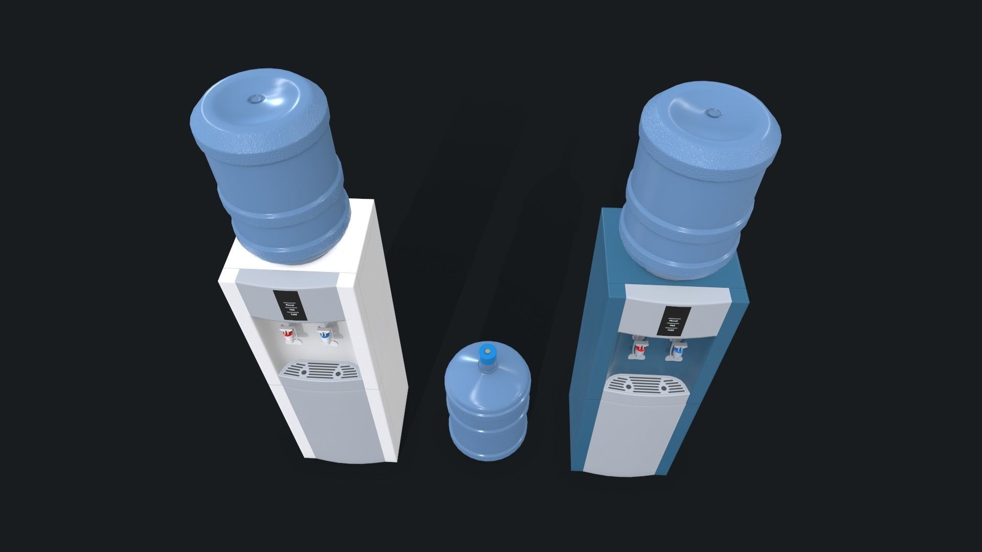 Water Cooler Low-poly 3D model_15