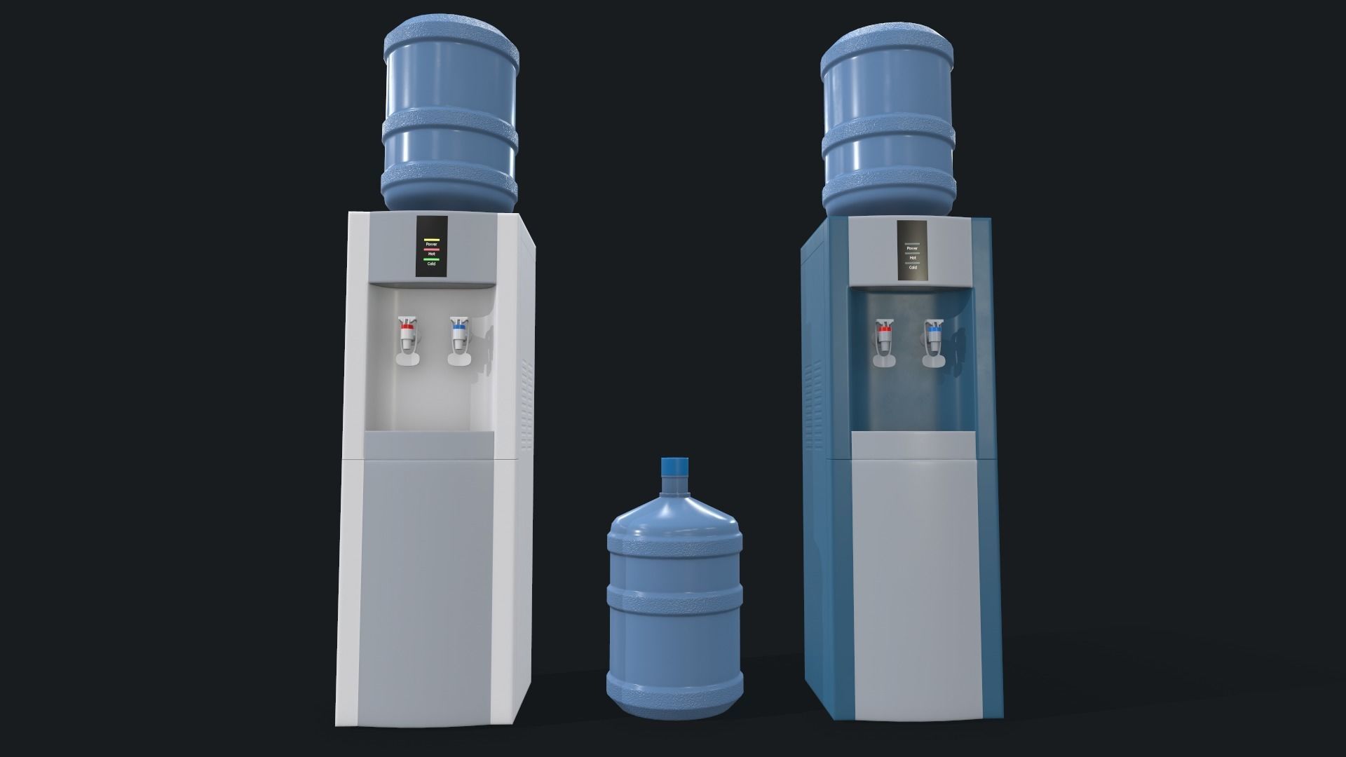 Water Cooler Low-poly 3D model_16