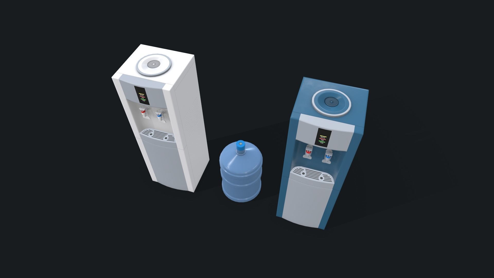 Water Cooler Low-poly 3D model_4