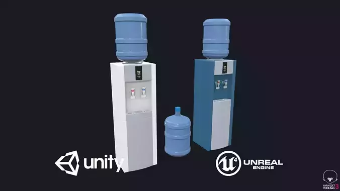 Water Cooler Low-poly 3D model