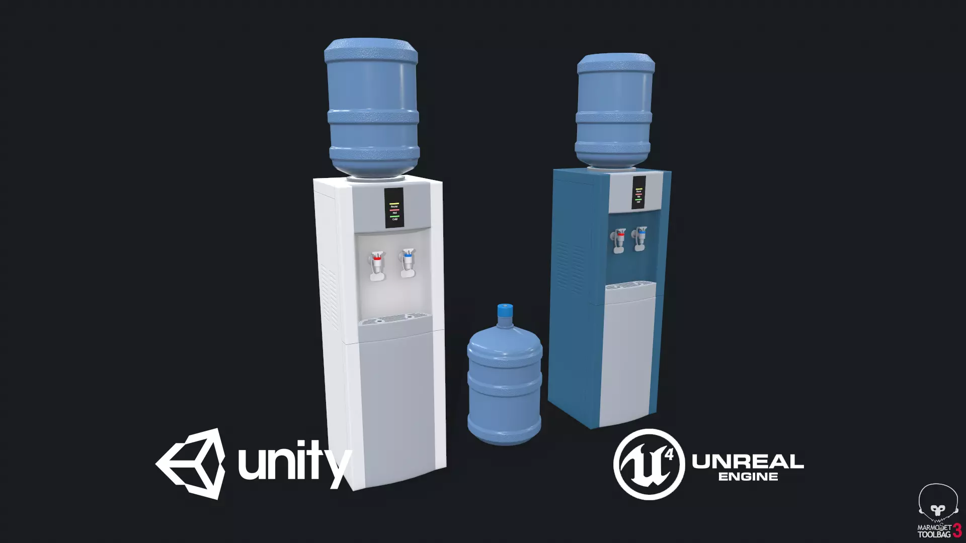 Water Cooler Low-poly 3D model_0