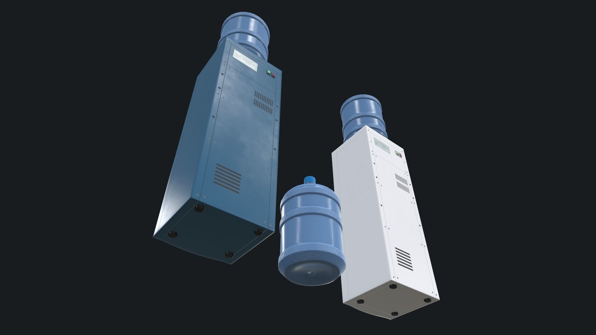 Water Cooler Low-poly 3D model_6