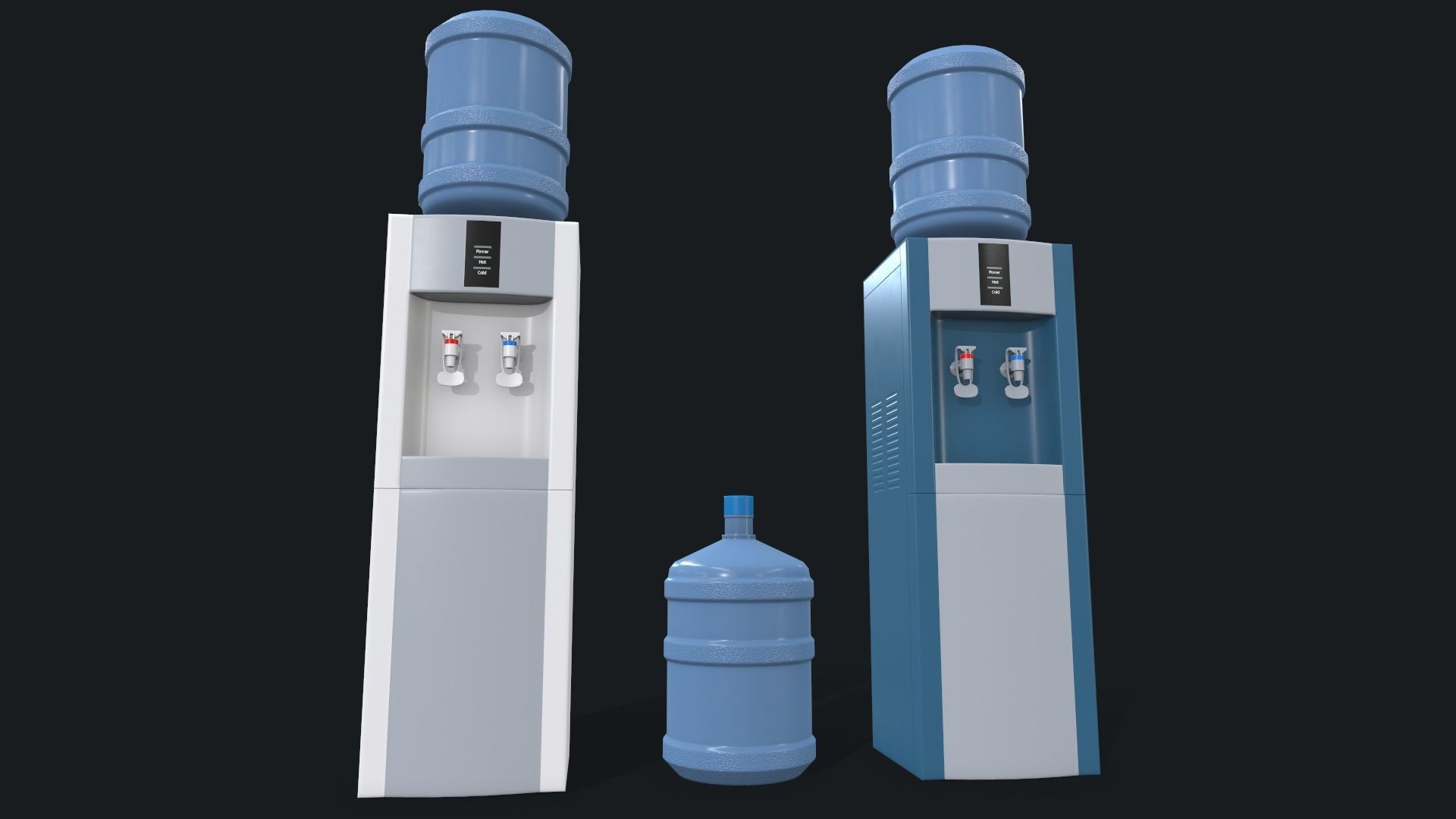Water Cooler Low-poly 3D model_14