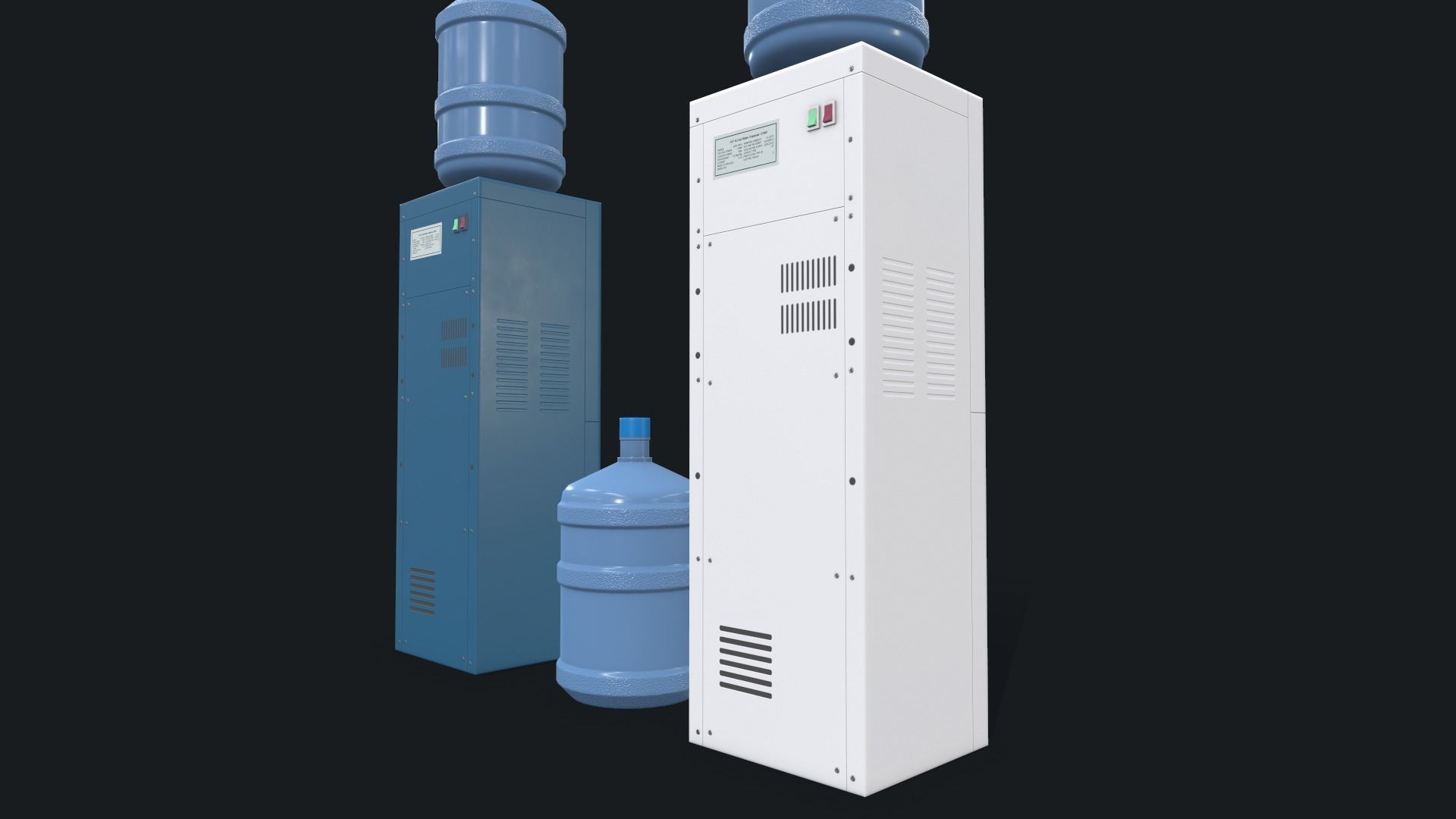 Water Cooler Low-poly 3D model_11