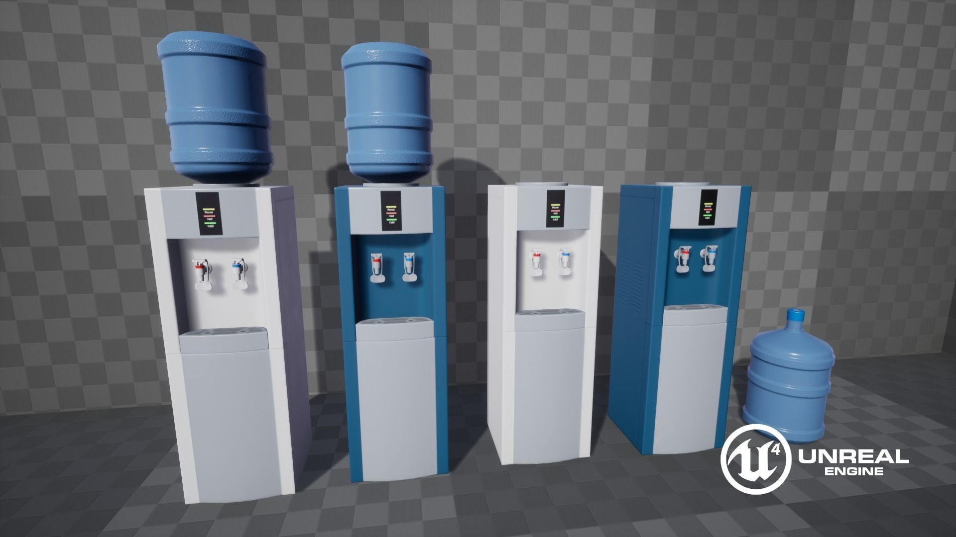 Water Cooler Low-poly 3D model_22