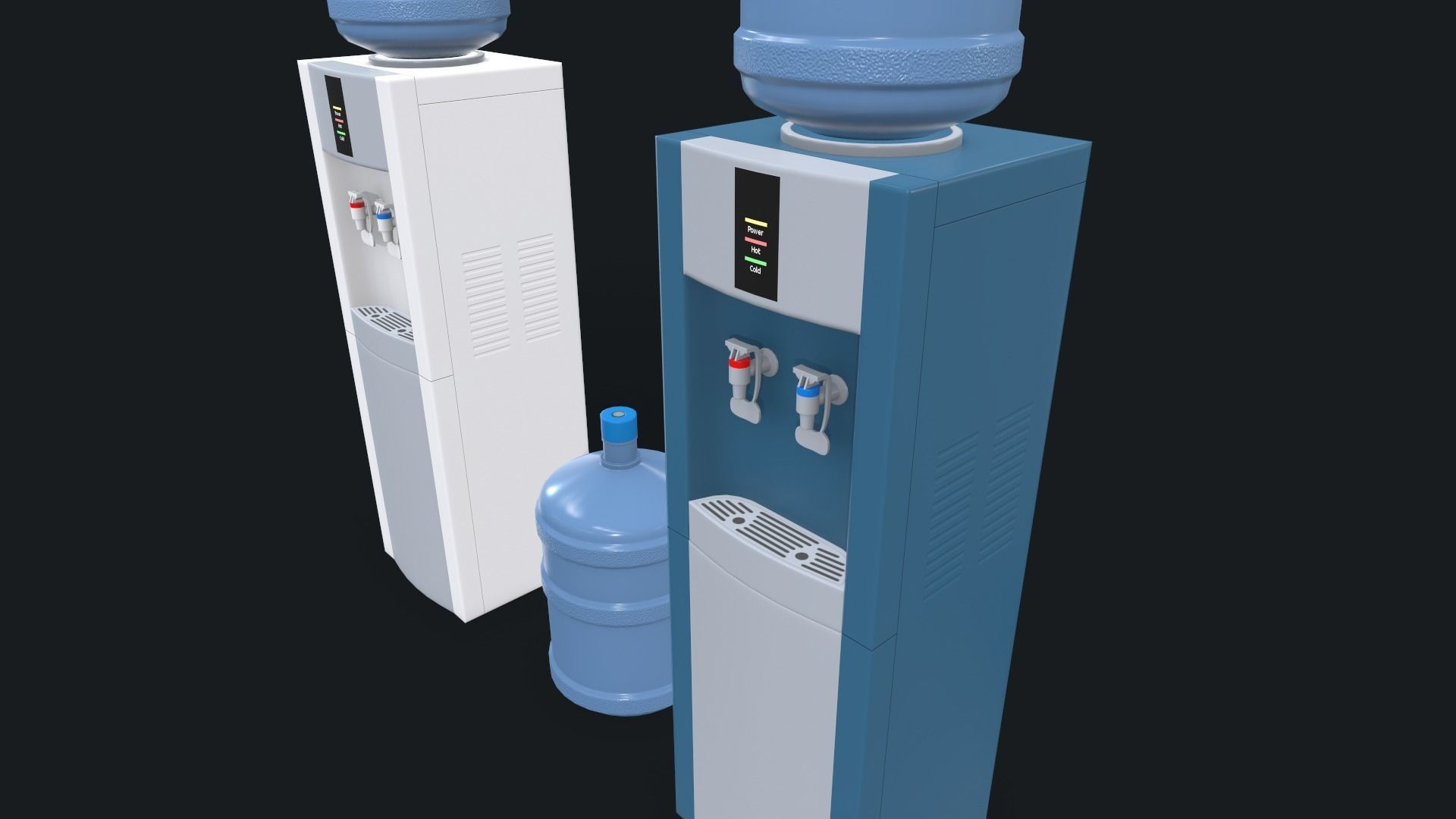 Water Cooler Low-poly 3D model_12