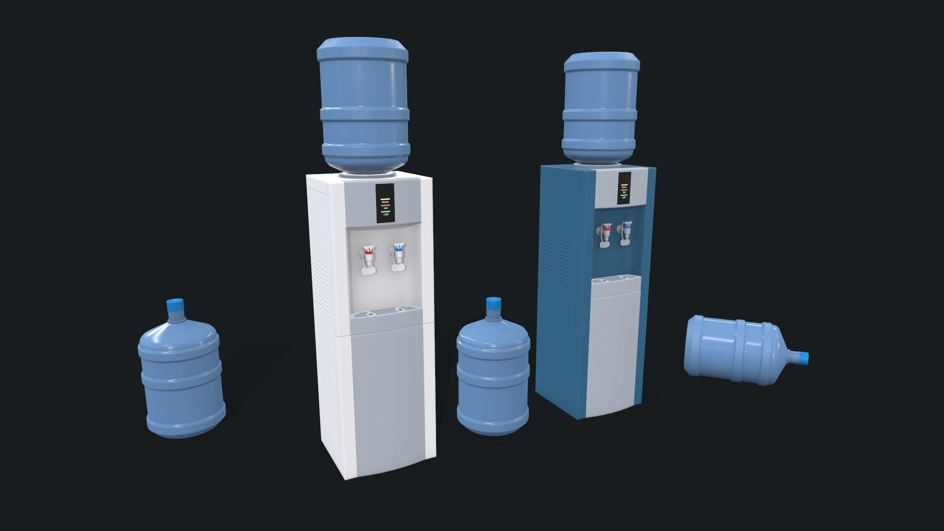 Water Cooler Low-poly 3D model_2