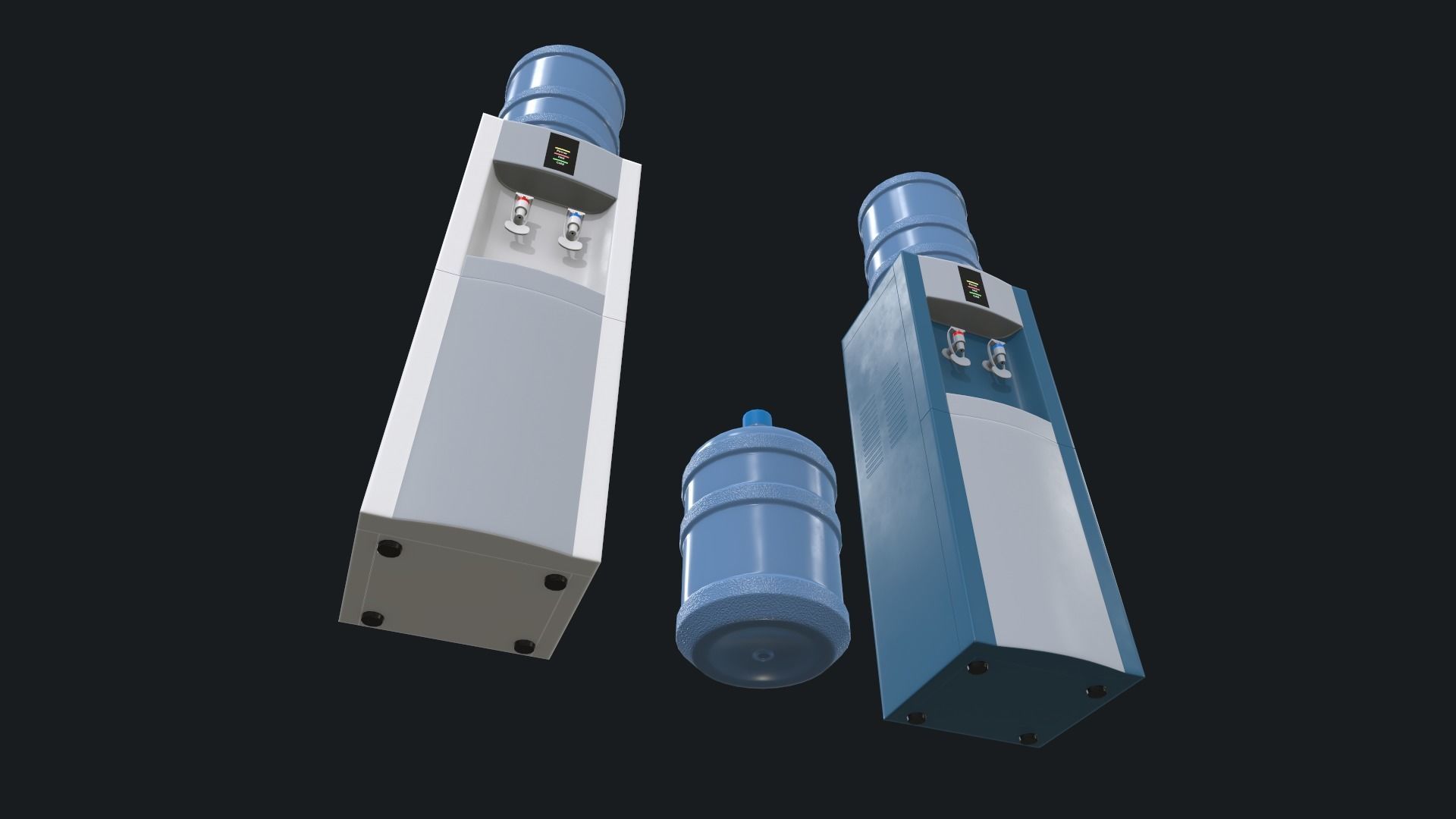 Water Cooler Low-poly 3D model_5