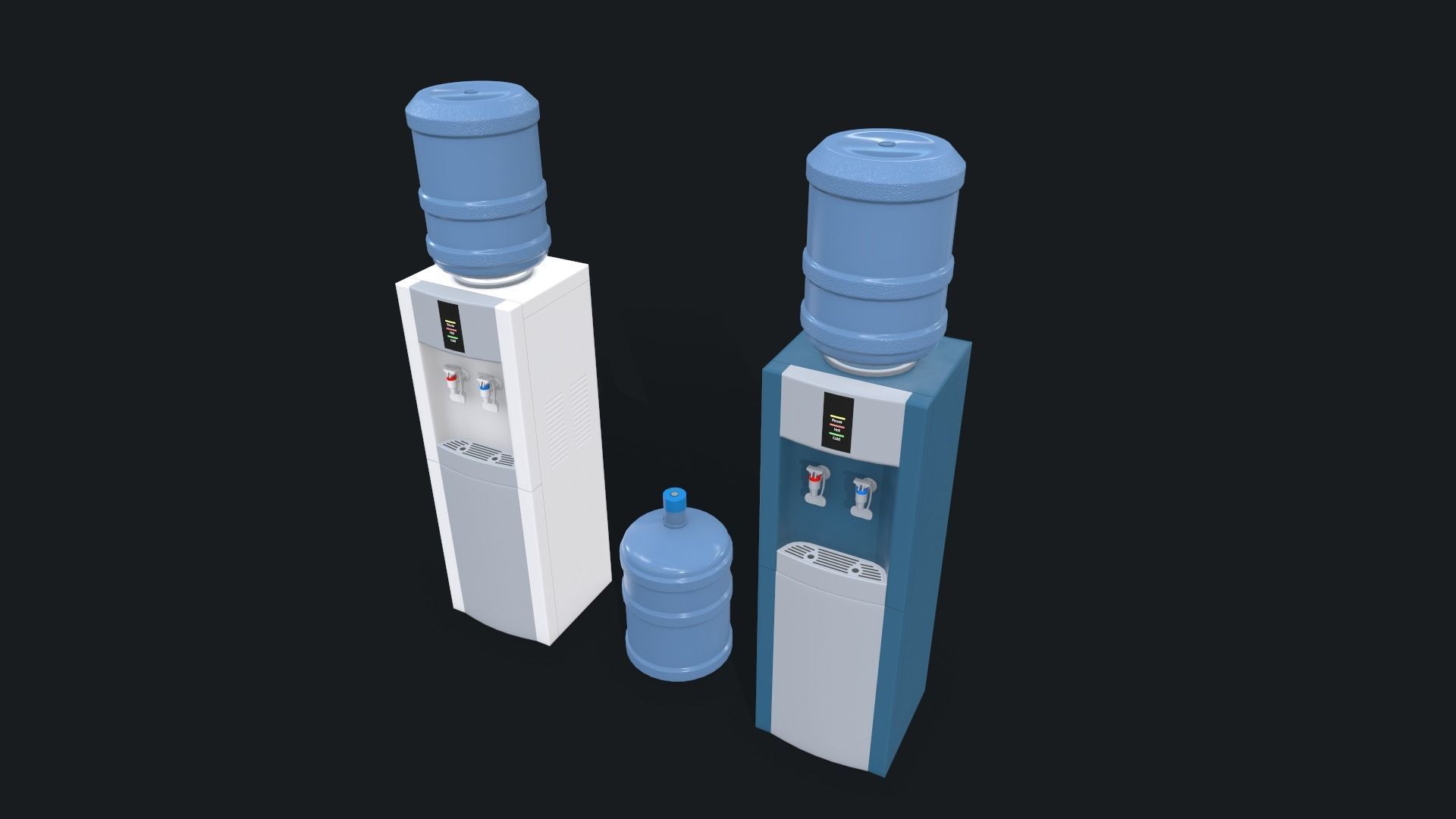 Water Cooler Low-poly 3D model_3