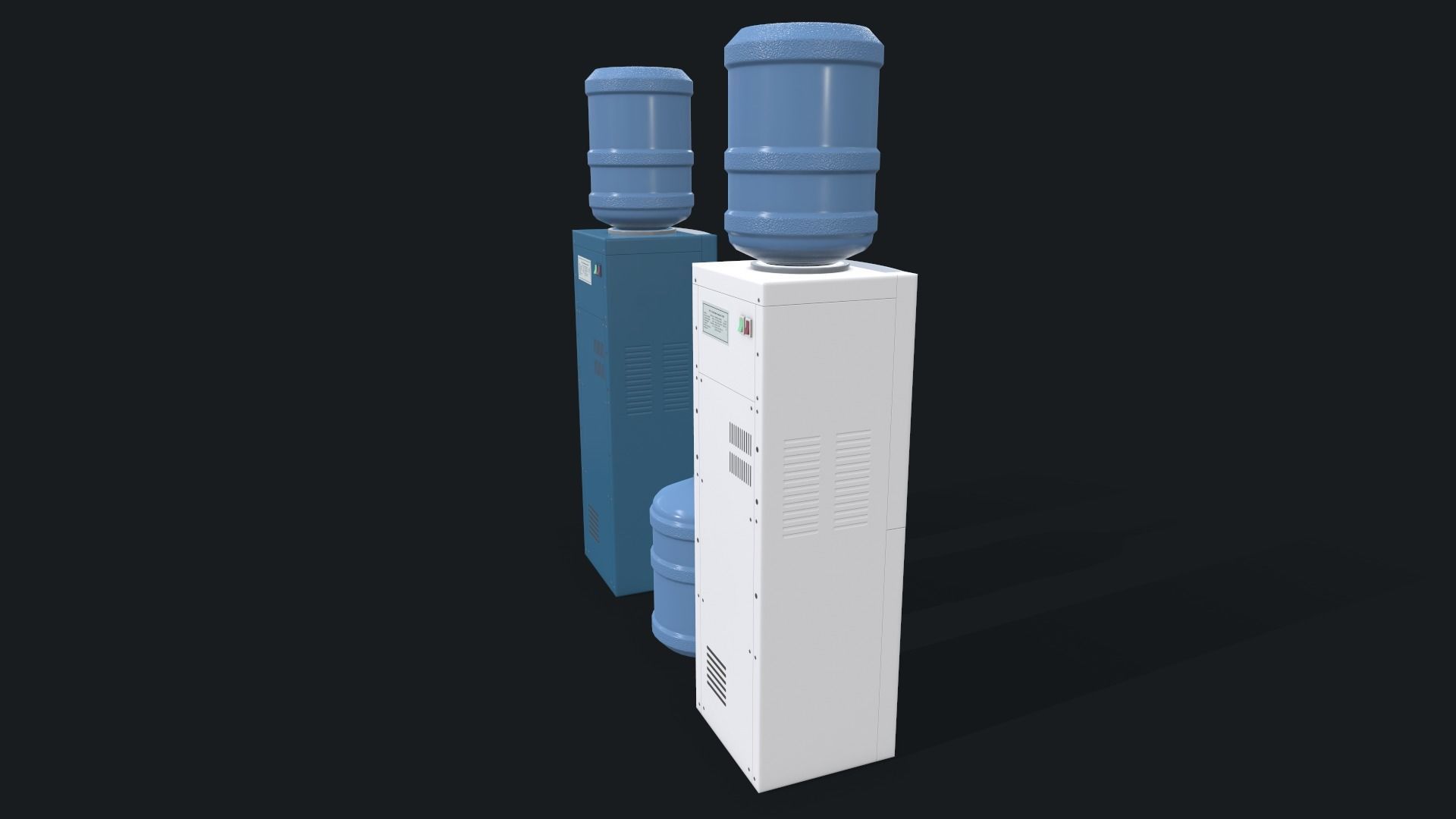Water Cooler Low-poly 3D model_8