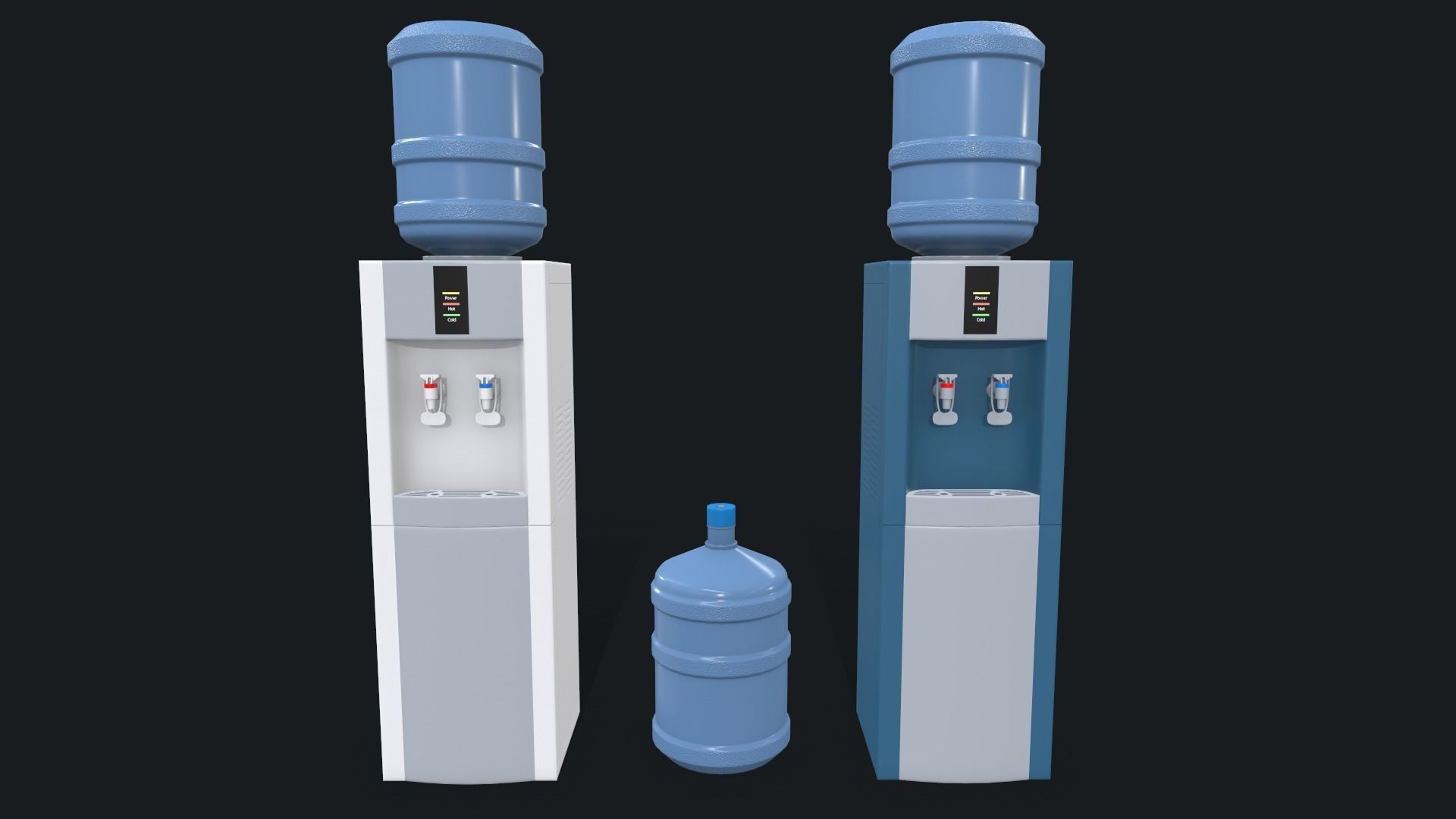 Water Cooler Low-poly 3D model_9