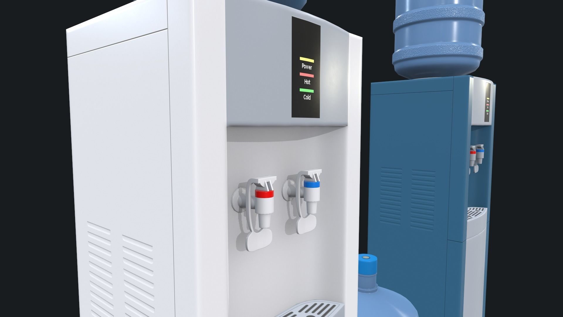 Water Cooler Low-poly 3D model_13