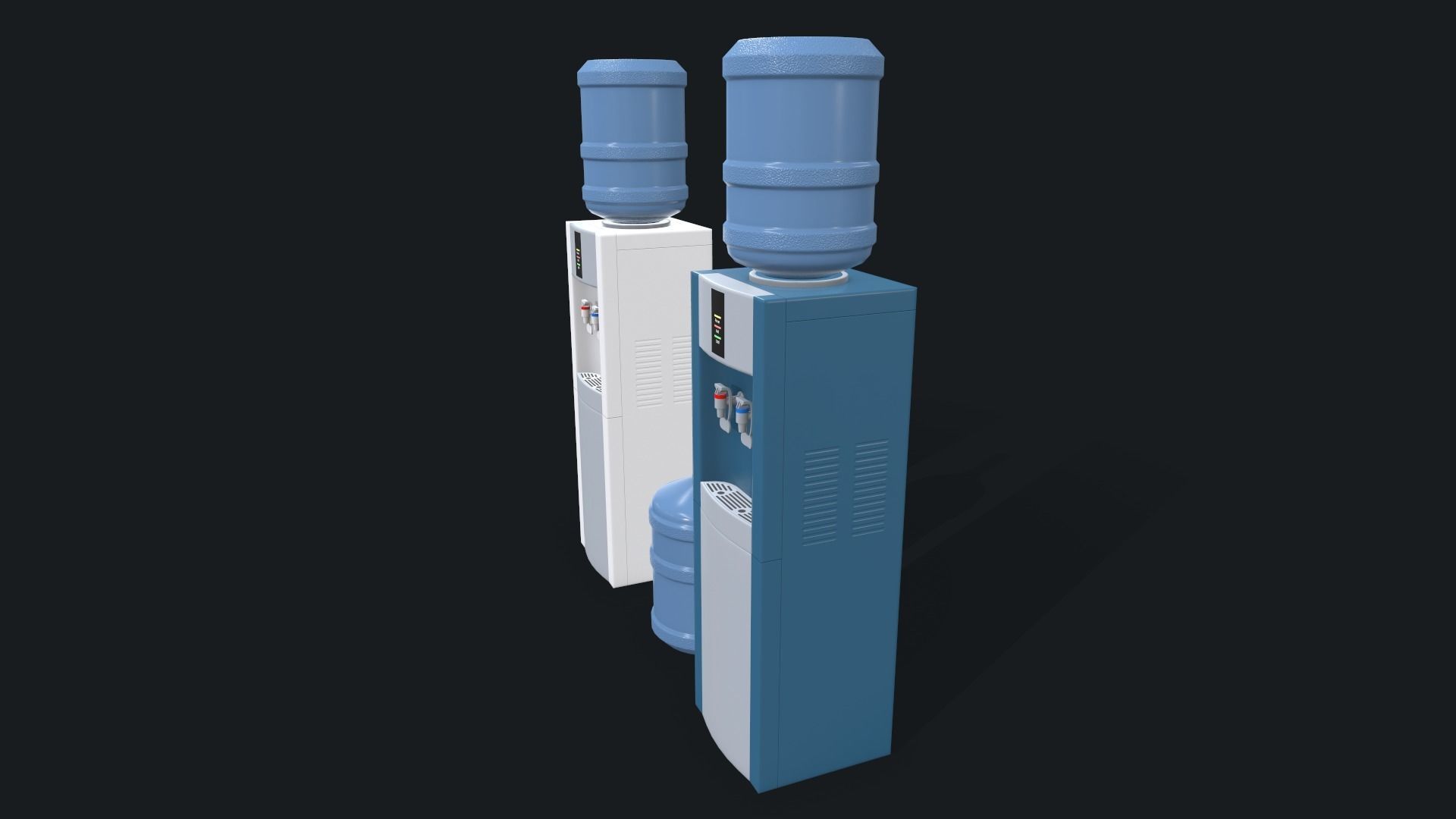 Water Cooler Low-poly 3D model_7