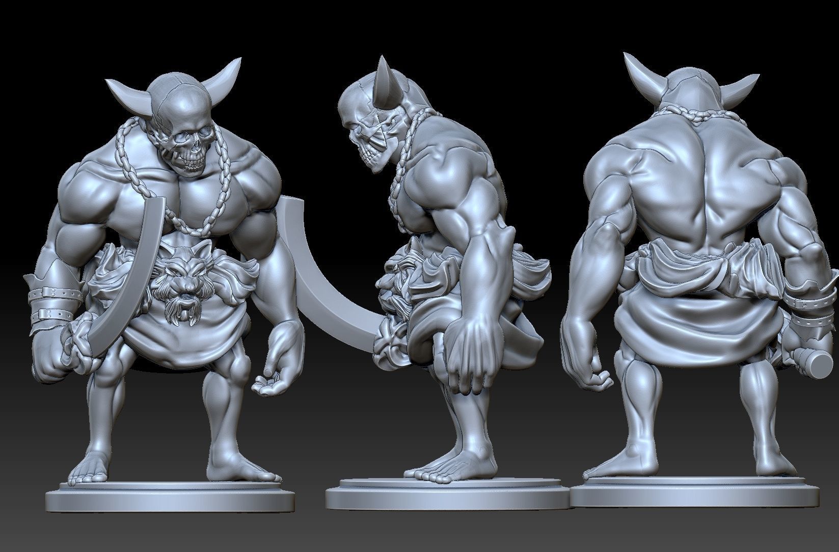 Sorcerer and slaves 3D print model_1