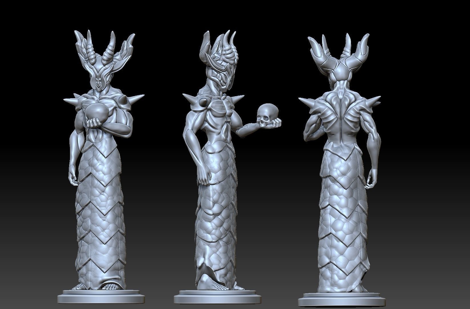 Sorcerer and slaves 3D print model_2