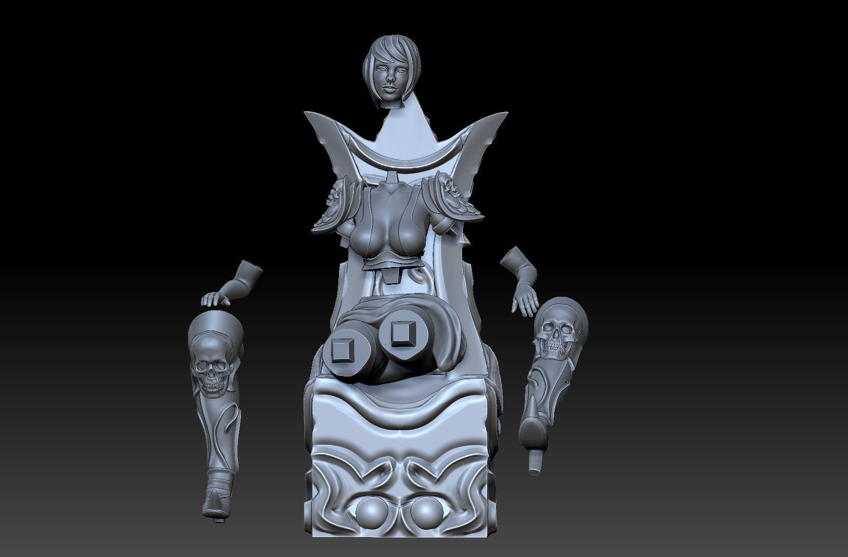Sorcerer and slaves 3D print model_3