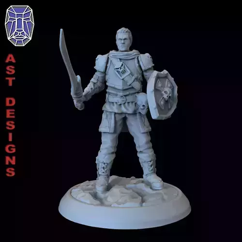 Fantasy character 1-0 warrior Miniature 3D print model