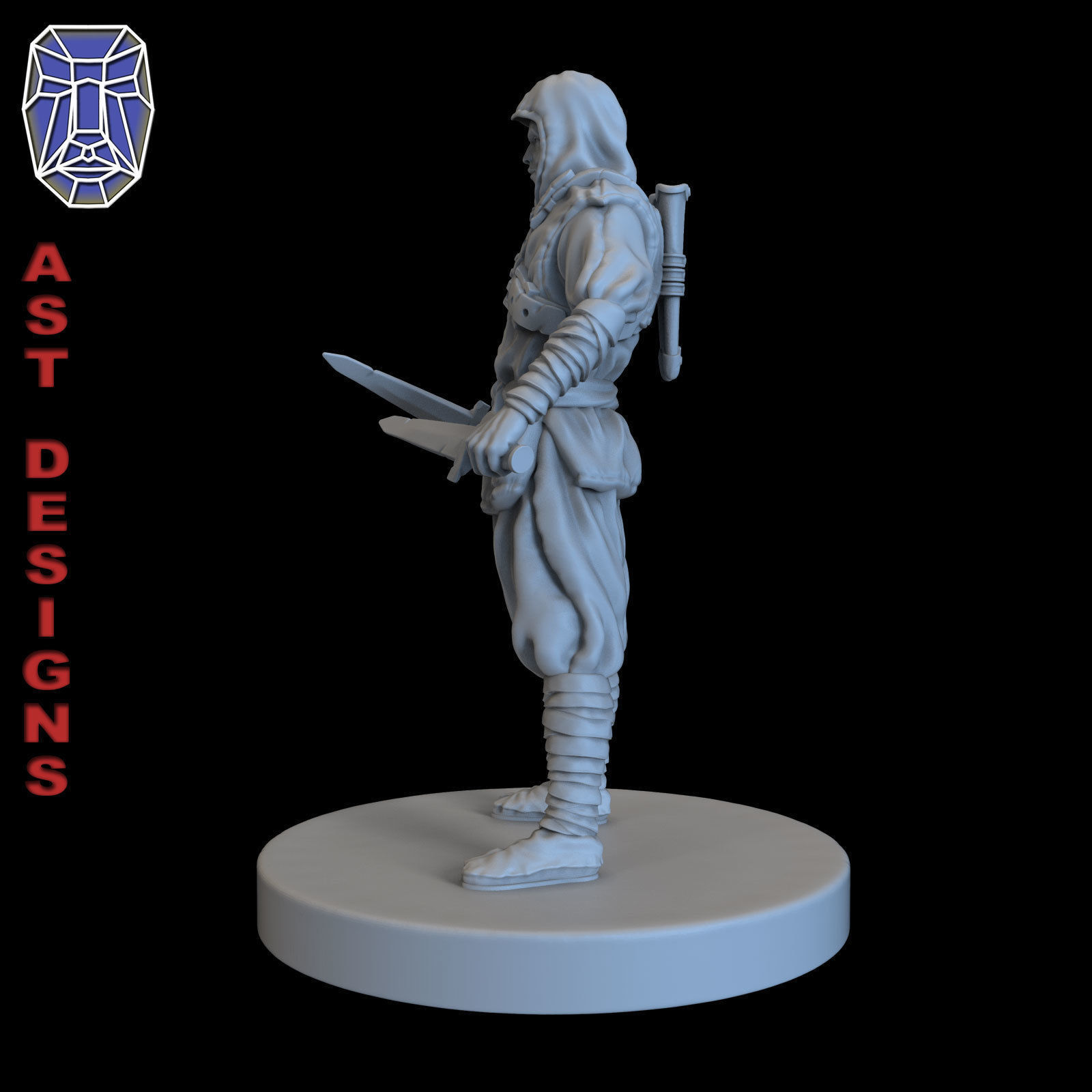 Fantasy Character 2-0 samurai character Miniature Free 3D print model_2