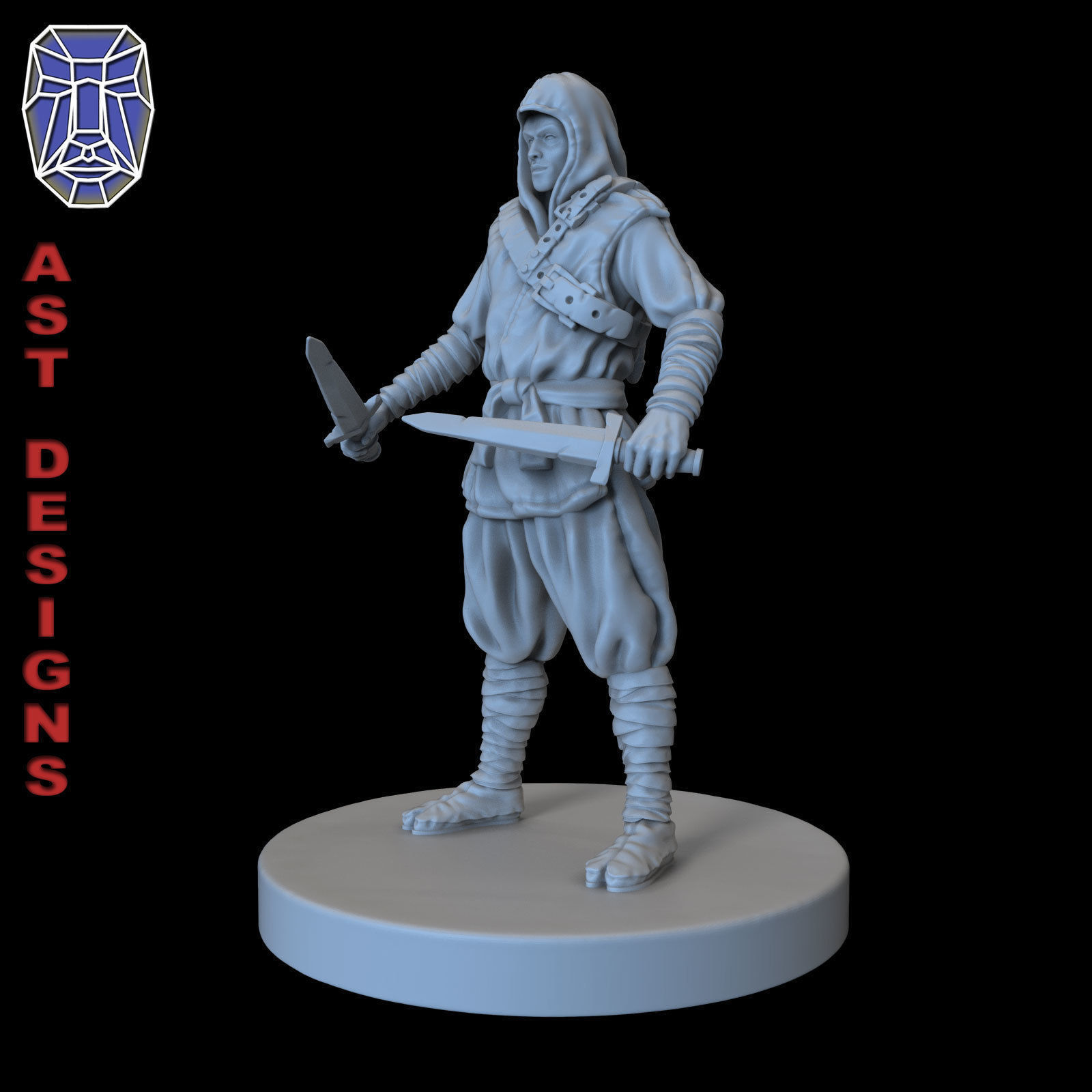 Fantasy Character 2-0 samurai character Miniature Free 3D print model_1