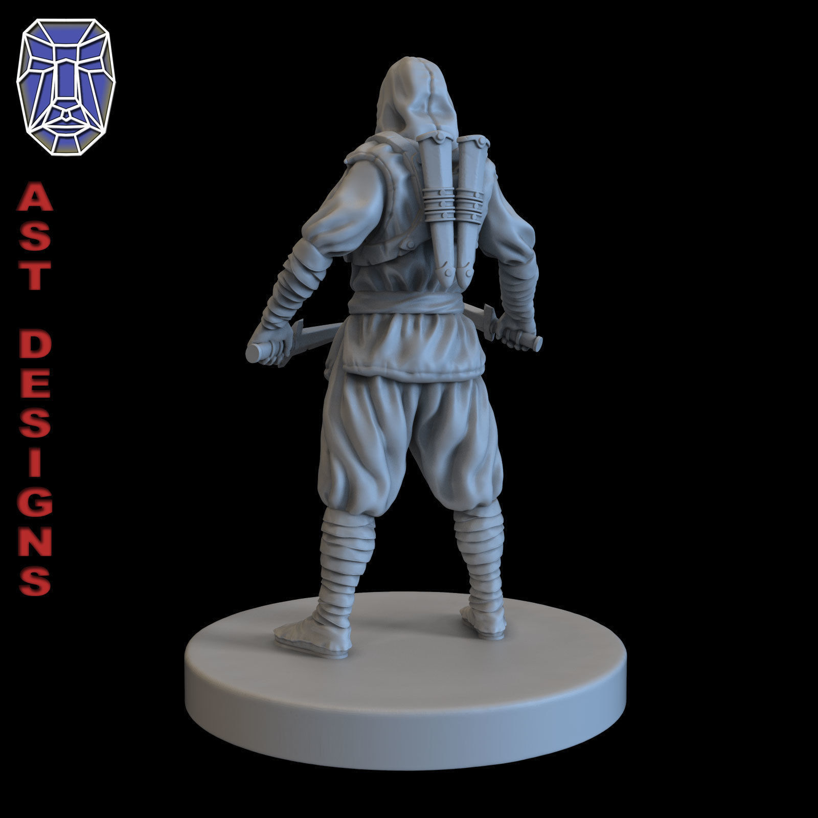 Fantasy Character 2-0 samurai character Miniature Free 3D print model_3
