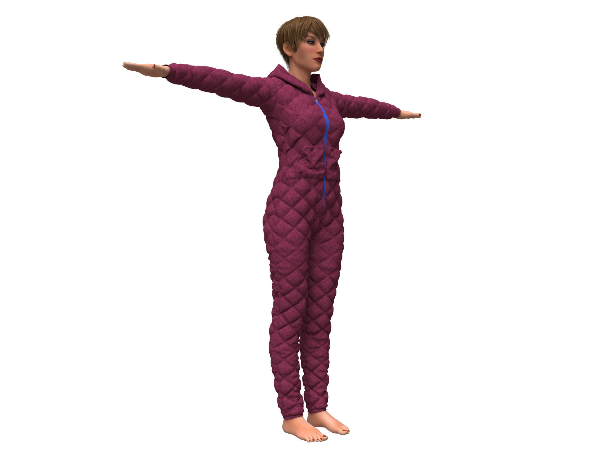 womens overalls 3D model_11