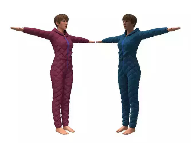 womens overalls 3D model