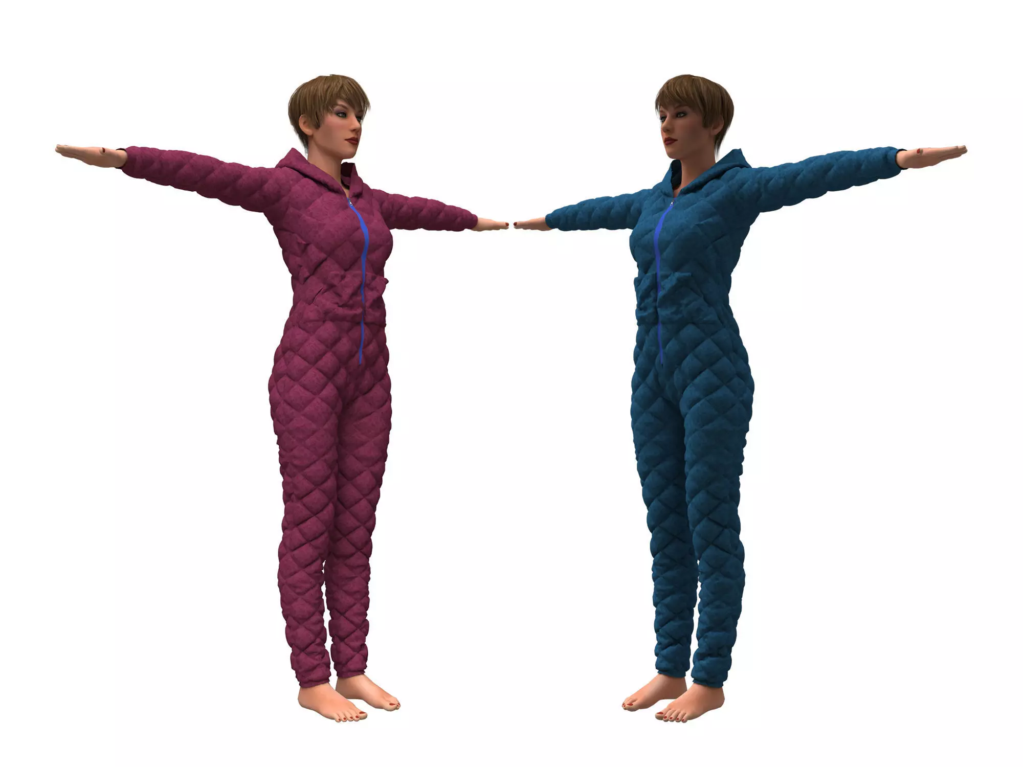 womens overalls 3D model_0