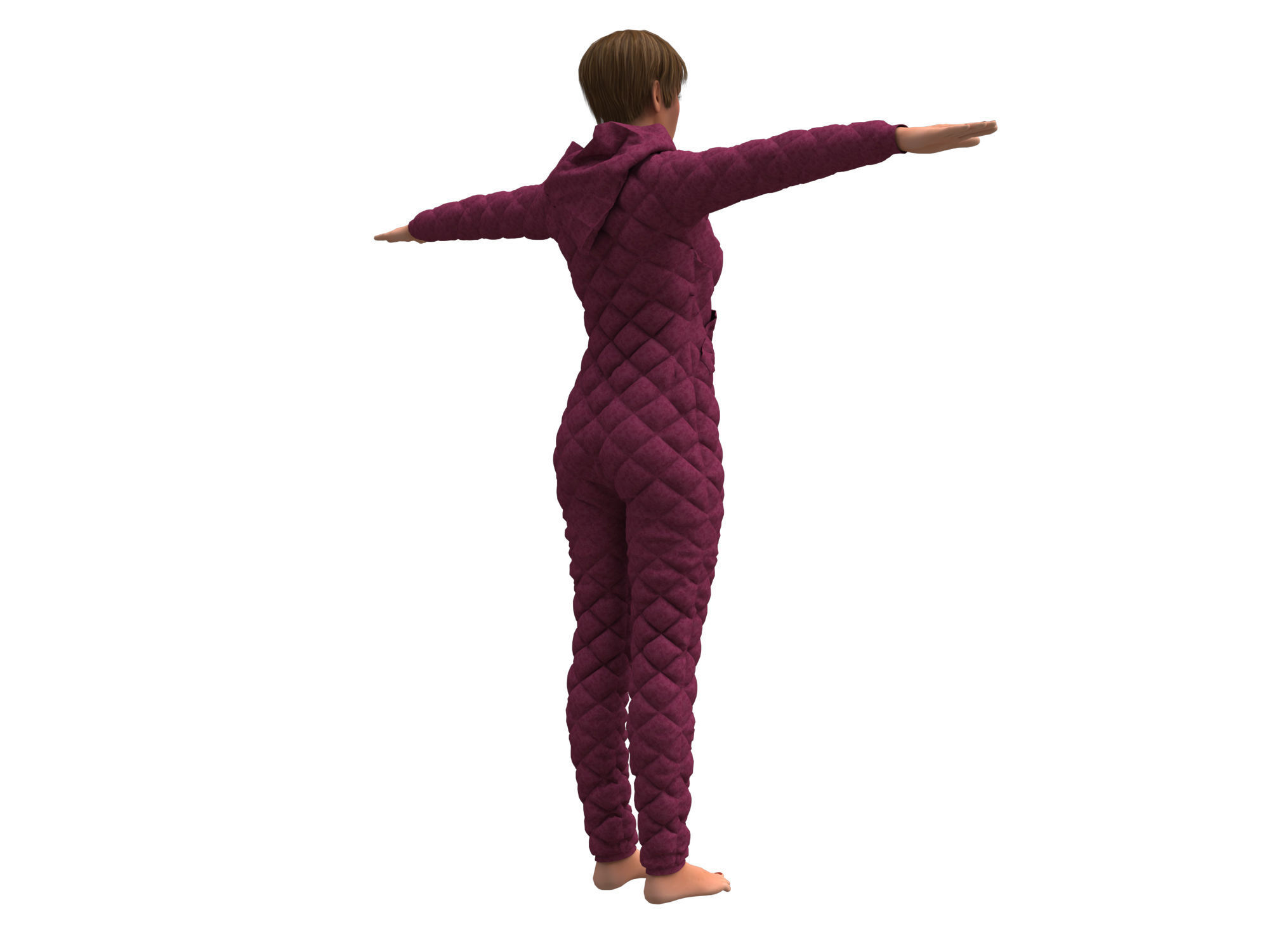 womens overalls 3D model_9