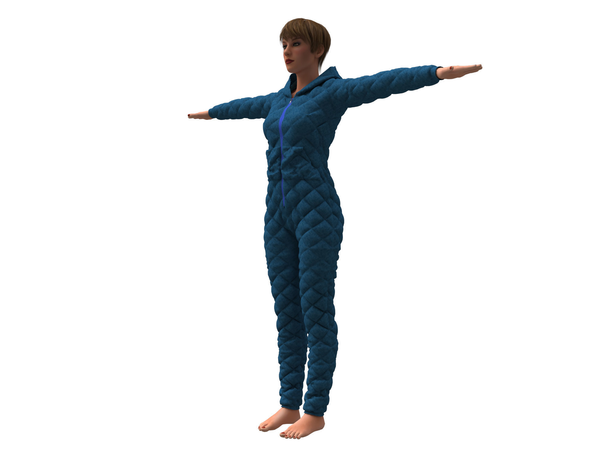 womens overalls 3D model_4