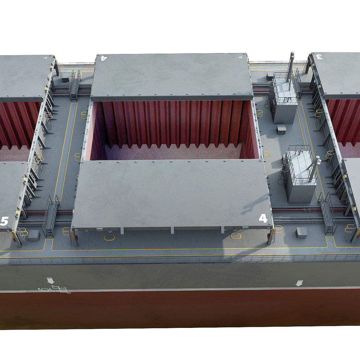 Bulk carrier grey  3D model_3