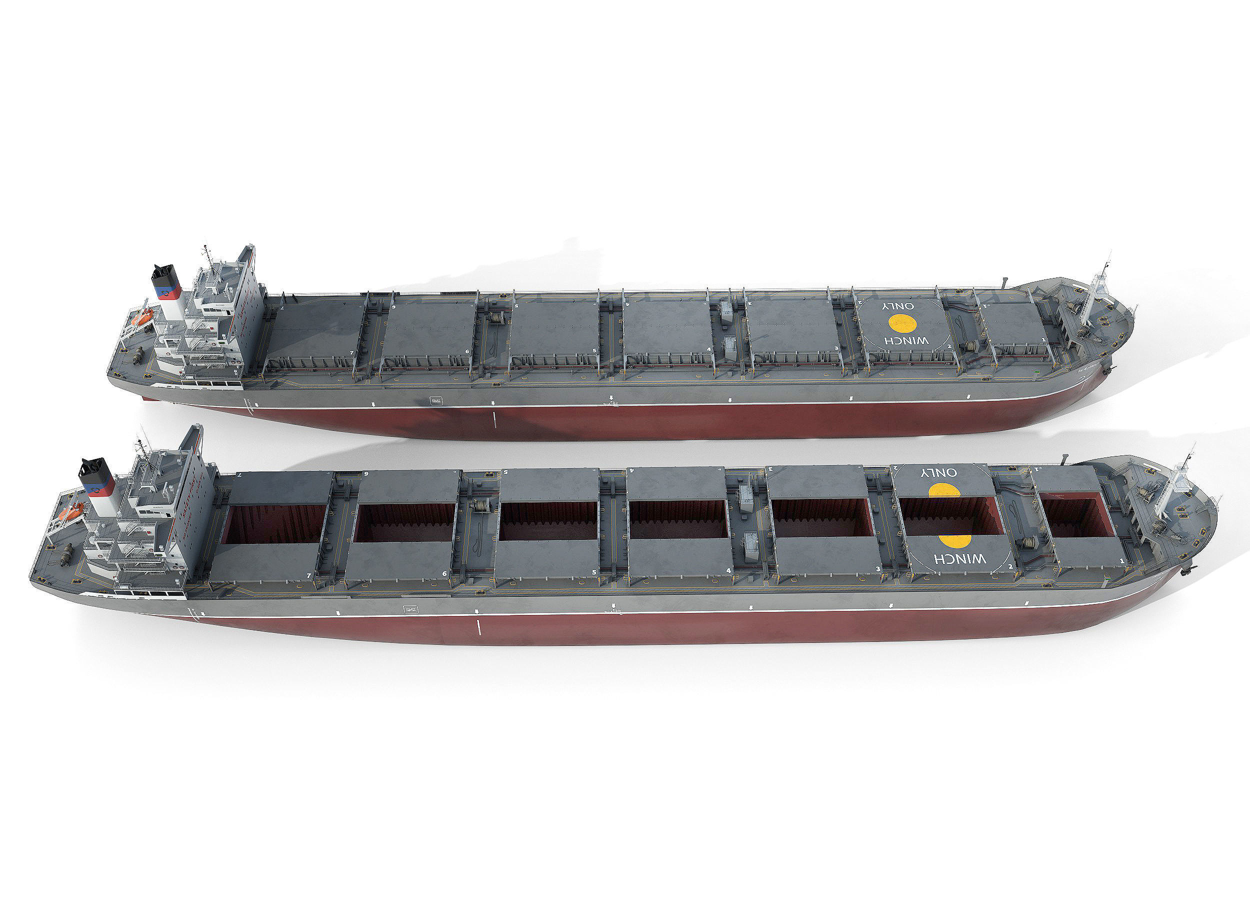 Bulk carrier grey  3D model_12