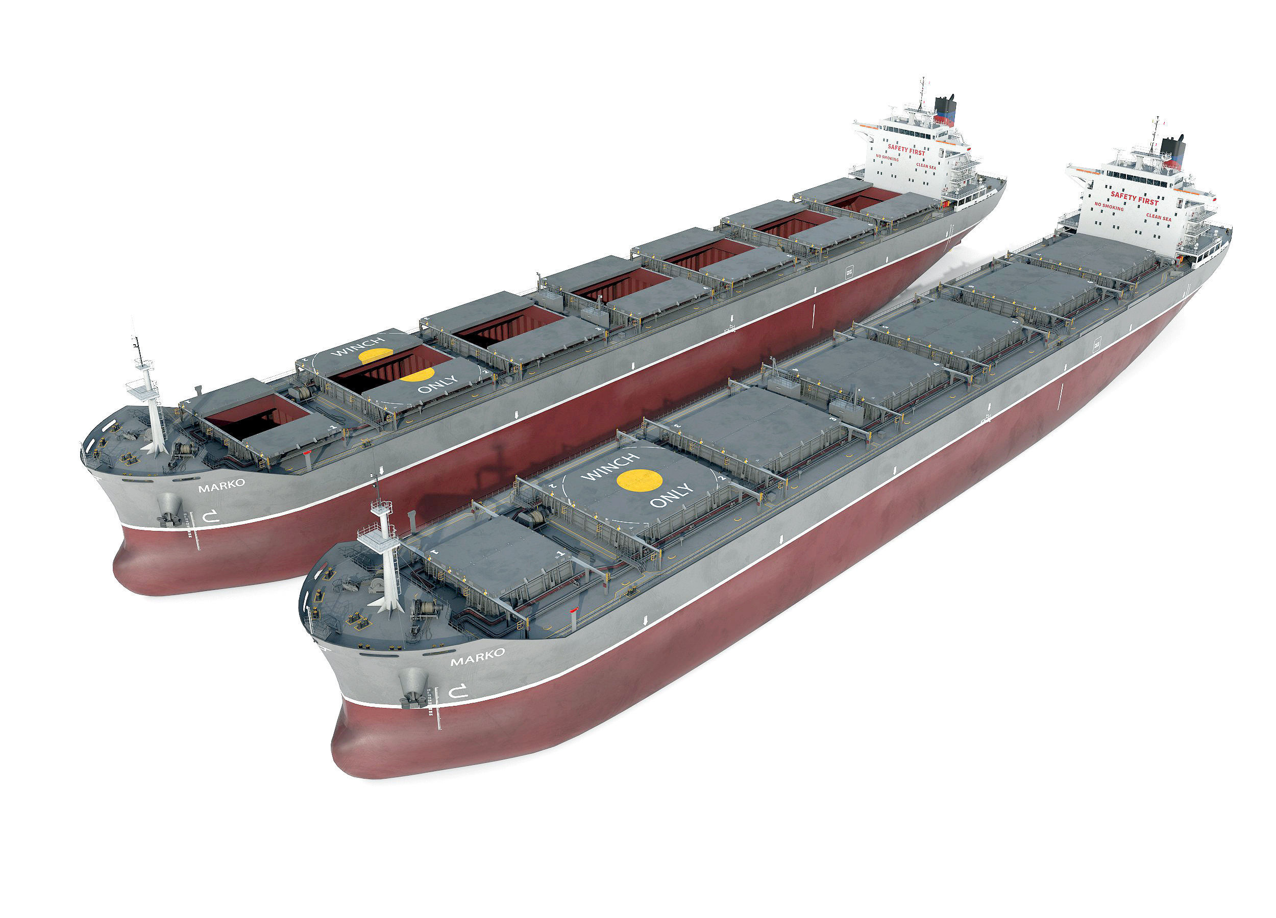Bulk carrier grey  3D model_13