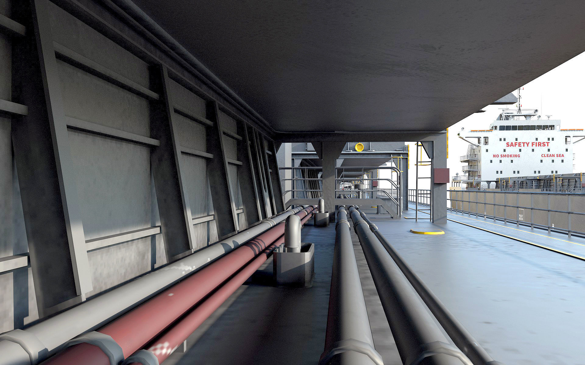 Bulk carrier grey  3D model_2