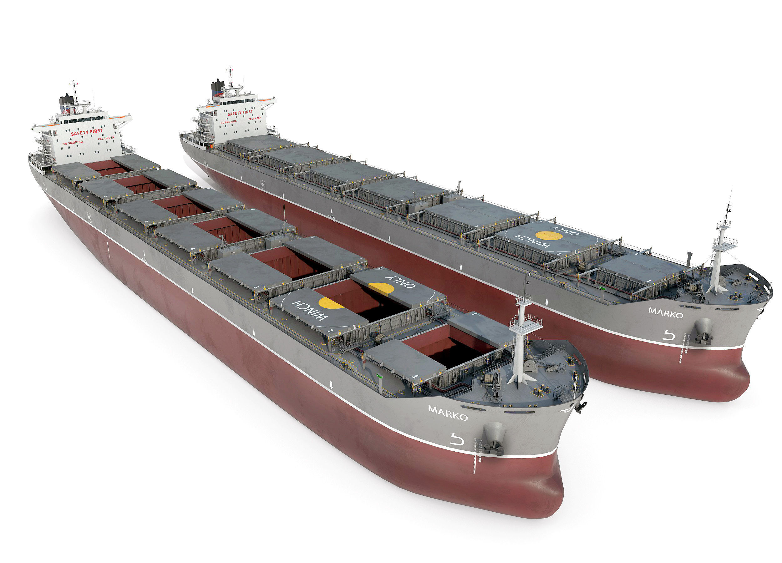 Bulk carrier grey  3D model_18