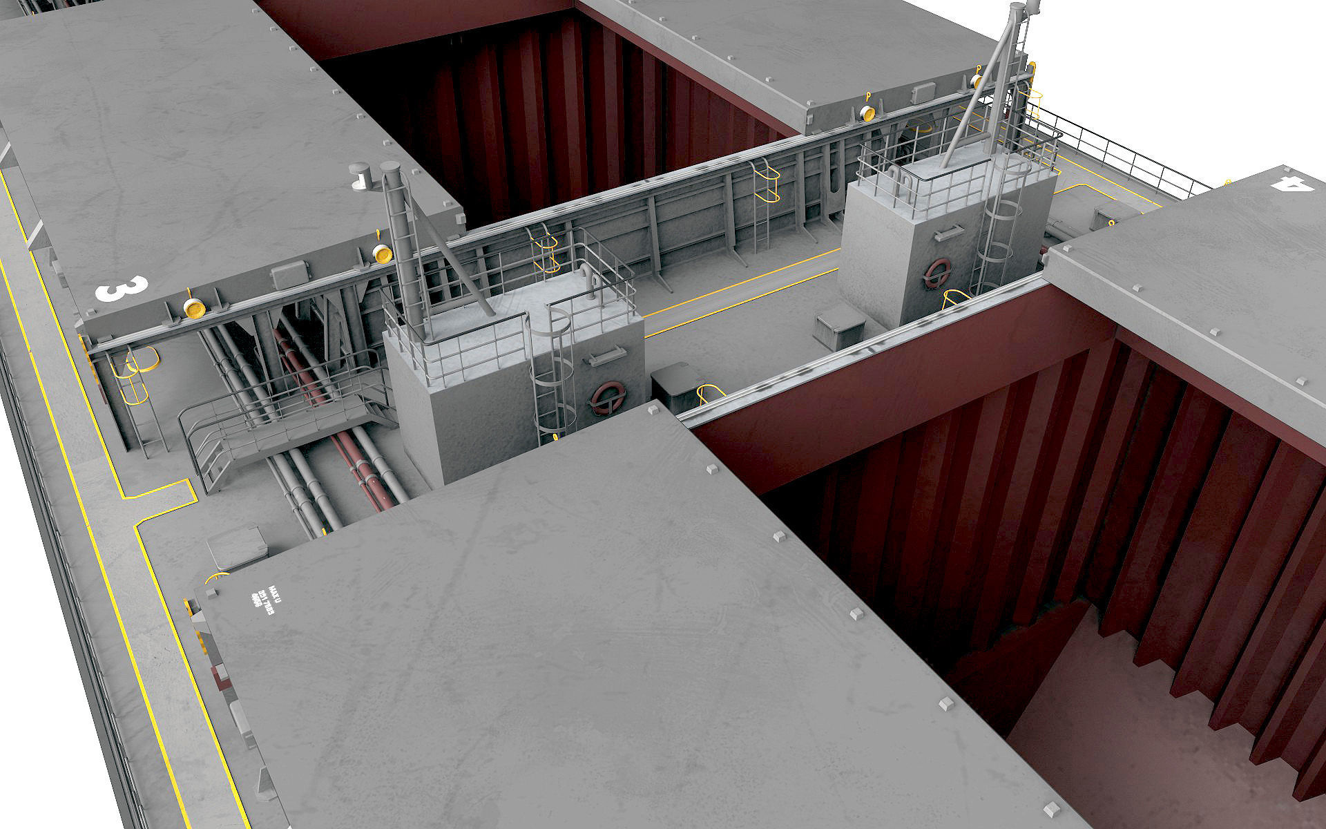 Bulk carrier grey  3D model_4