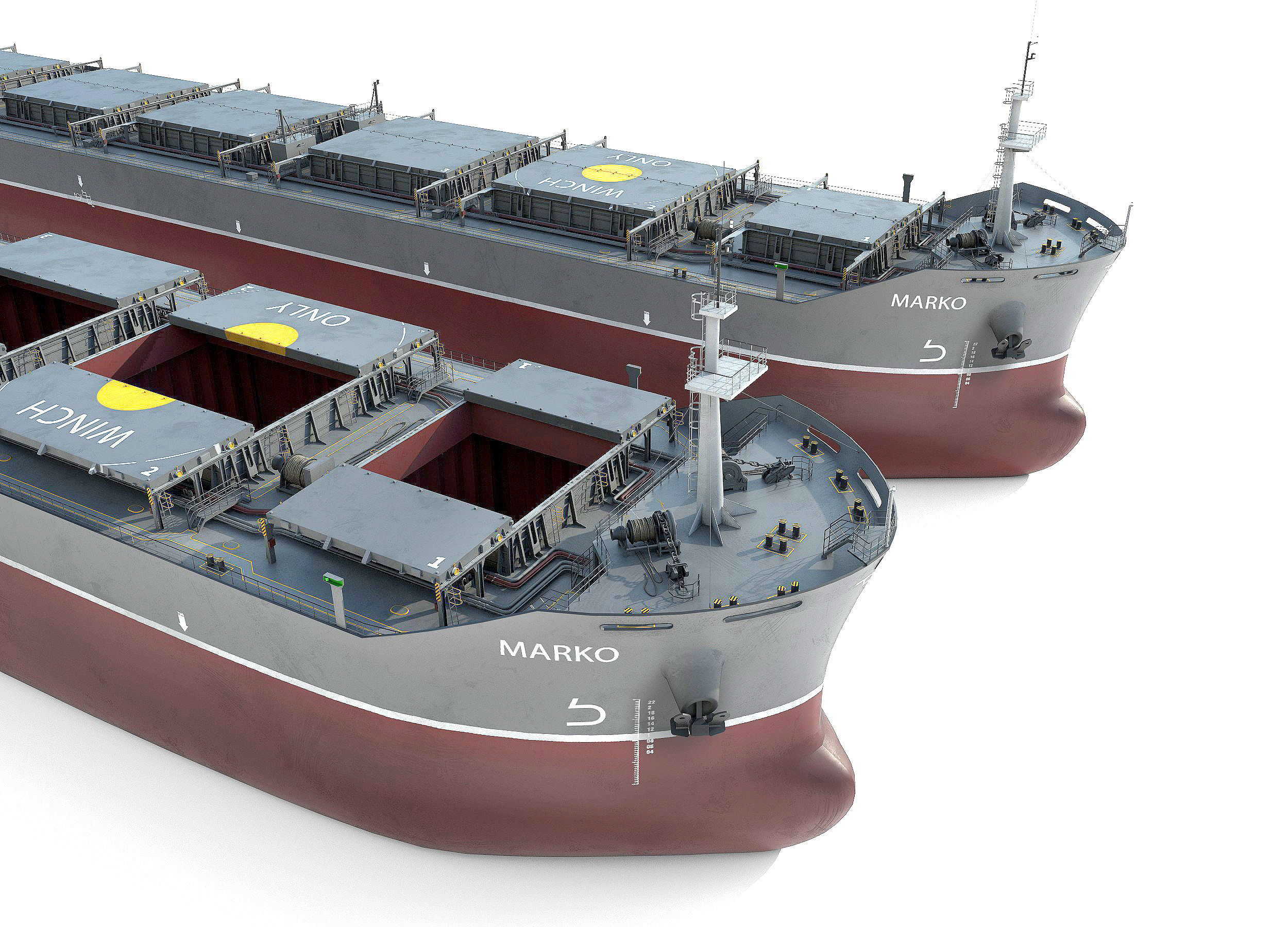 Bulk carrier grey  3D model_11