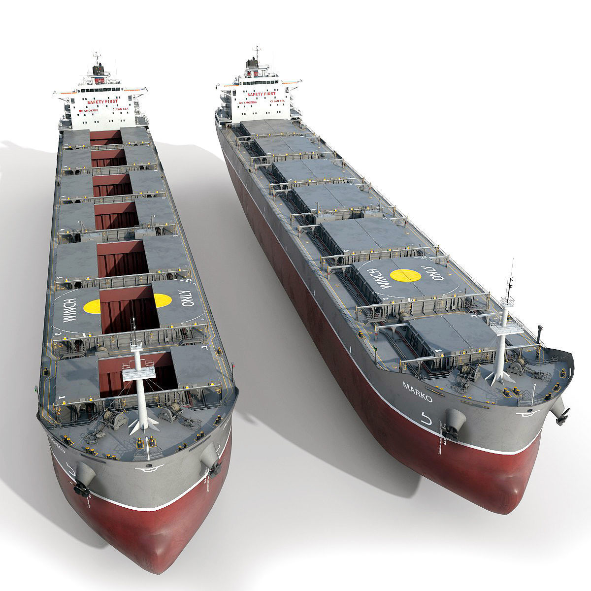 Bulk carrier grey  3D model_14