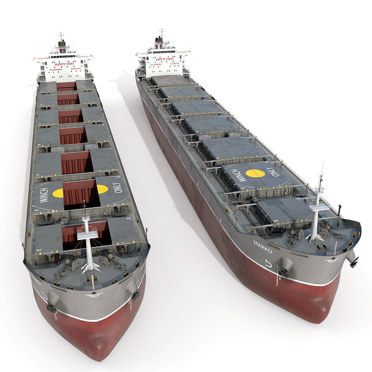 Bulk carrier grey  3D model_9